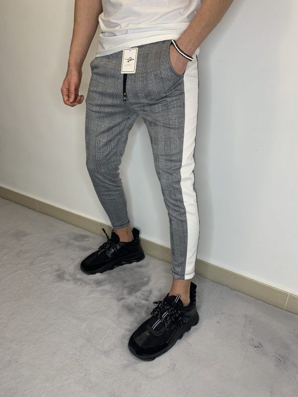 Pantalon cuadros raya blanaca